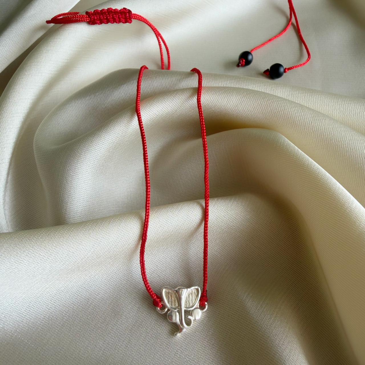 Ganpati Blessings 92.5 Silver Thread Necklace