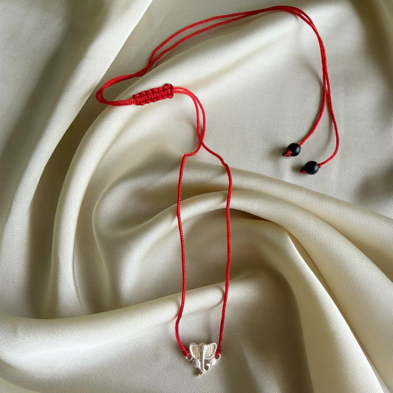 Ganpati Blessings 92.5 Silver Thread Necklace