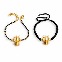 Couple Mahadev's Trishul 22k Gold-plated Bracelet