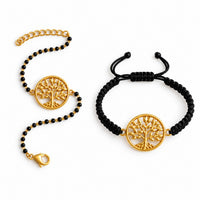 Couple Tree of Life 22k Gold-plated Bracelet