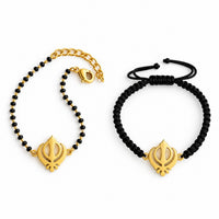 Couple Khanda 22k Gold-plated Bracelet
