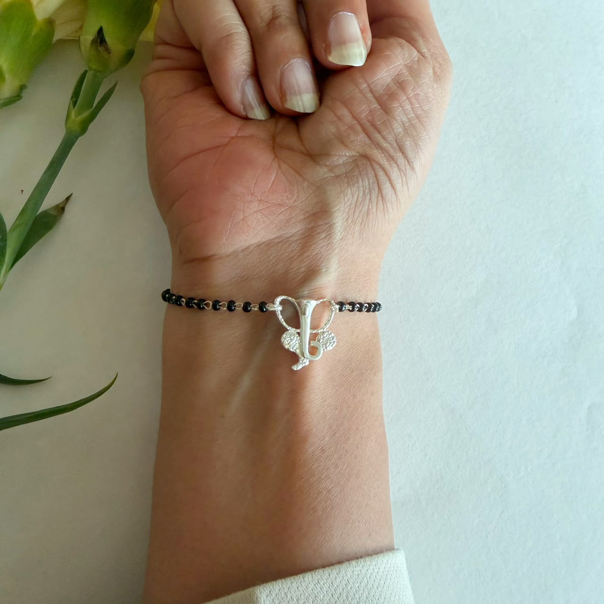 Shubh Ganesha - 92.5 Silver Nazariya Bracelet