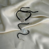 Couple Tree of Life 92.5 Silver Bracelets with Black Onyx Beads