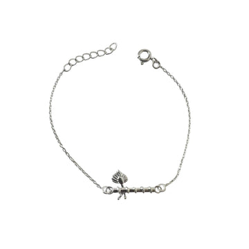 Thakur Ji Bansuri silver bracelet for women worn on wrist