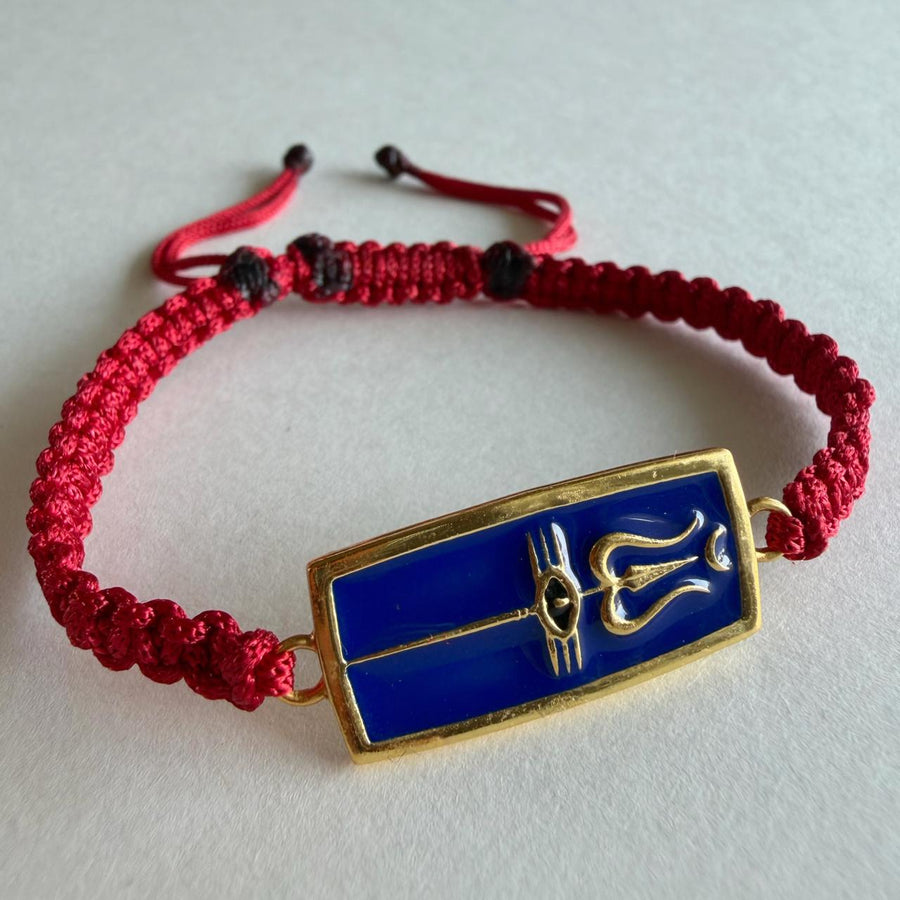 PRE- ORDER Neelkanth Trishul Bracelet - Blessed 22k Gold-plated