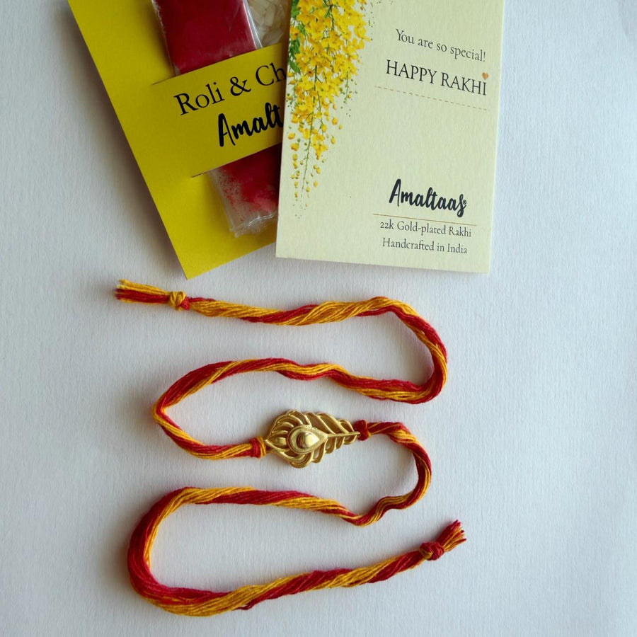 RAKHI – 22K Kanha Morpankh Gold-plated