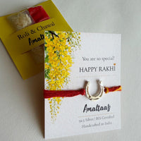 SILVER RAKHI  - Good Luck HorseShoe  92.5 Silver