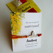 SILVER RAKHI  - Bel Patra (Sacred Leaf) - 92.5 Silver