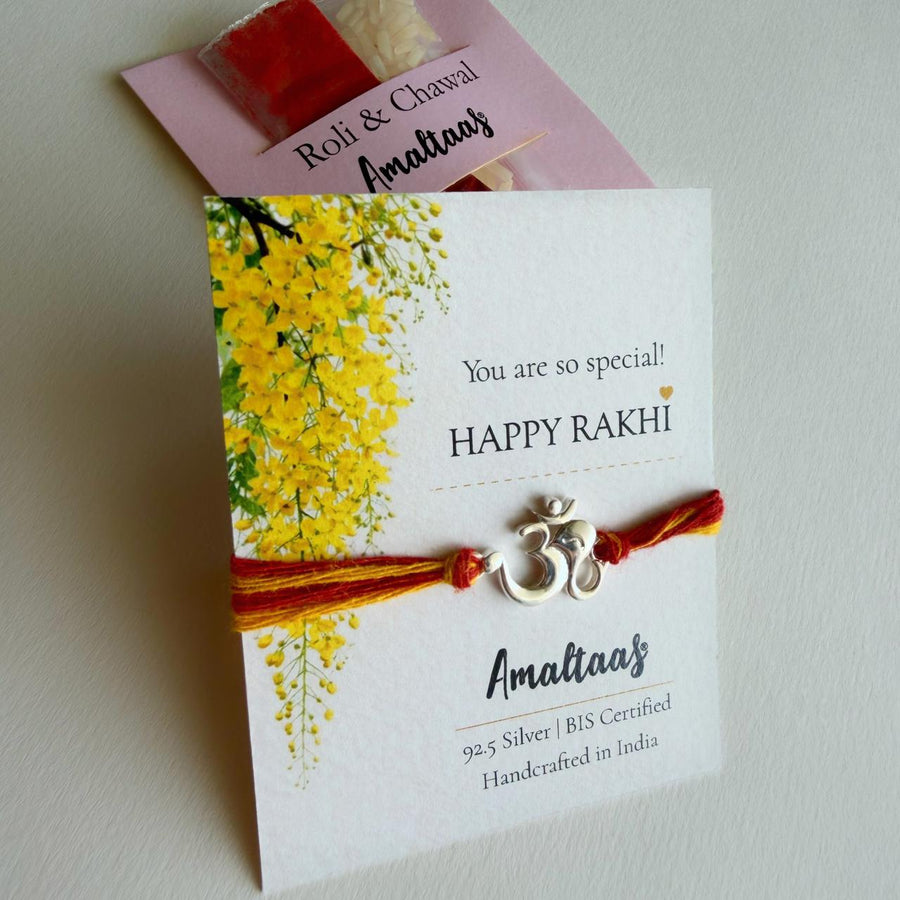 SILVER RAKHI - Subh Om Ganesha  92.5 Silver Rakhi