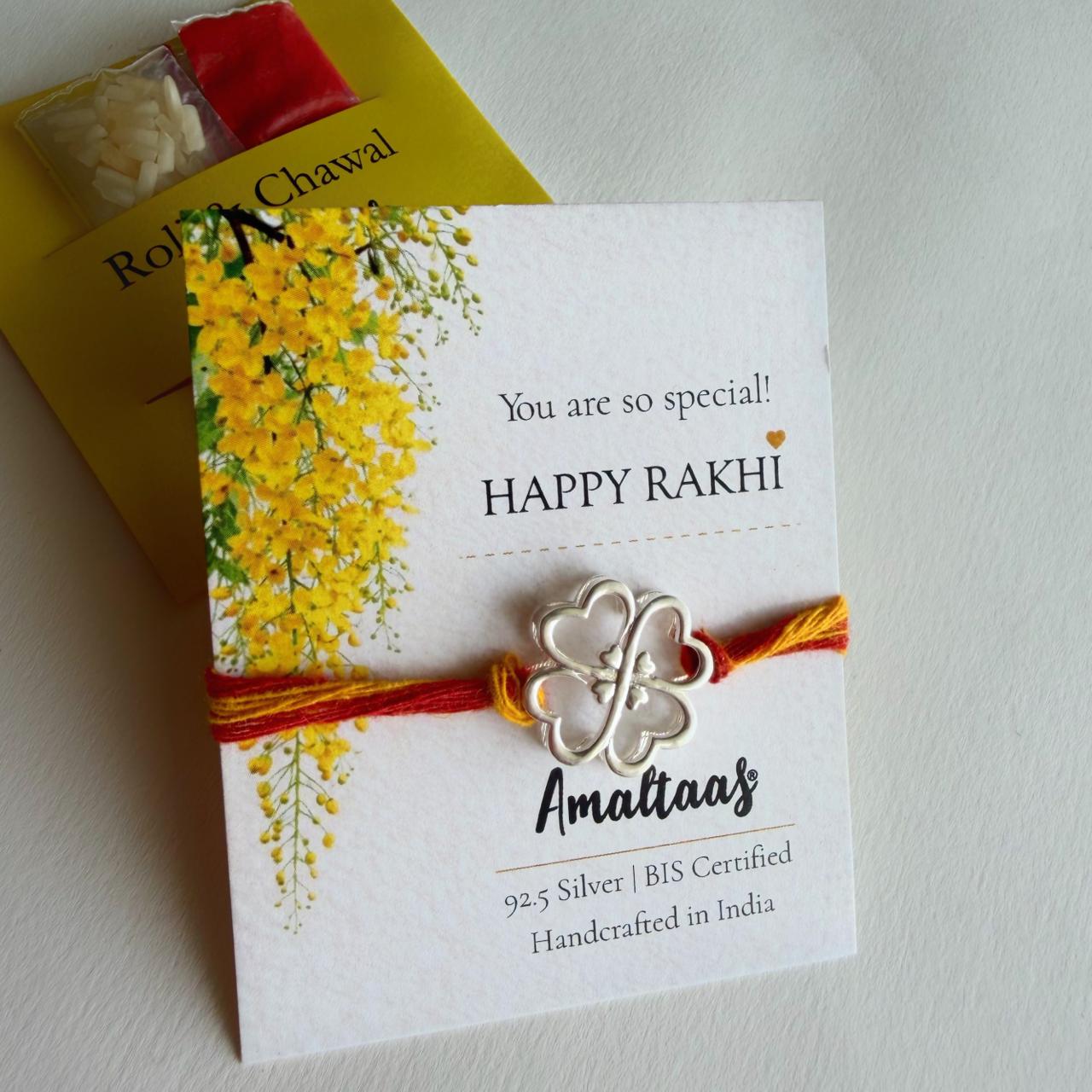 SILVER RAKHI  - Lucky Clover – 92.5 Silver