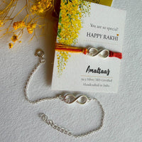 COMBO RAKHI - Infinite Love 92.5 Silver Rakhi for Bhai & Bhabhi