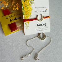 COMBO RAKHI - Good Luck HorseShoe  92.5 Silver Rakhi For Bhai & Bhabhi