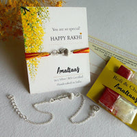 COMBO RAKHI - Vayuputra Gada92.5 Silver Rakhi for Bhai and Bhabhi