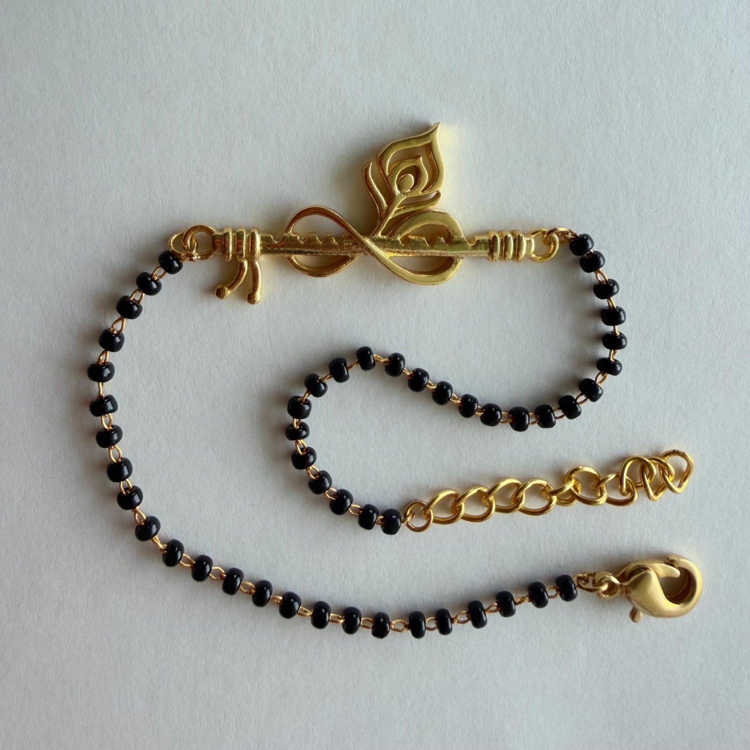 Women Forever Thakurji Love 22k Gold-plated Bracelet with Black Onyx