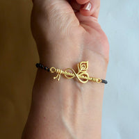 Women Forever Thakurji Love 22k Gold-plated Bracelet with Black Onyx