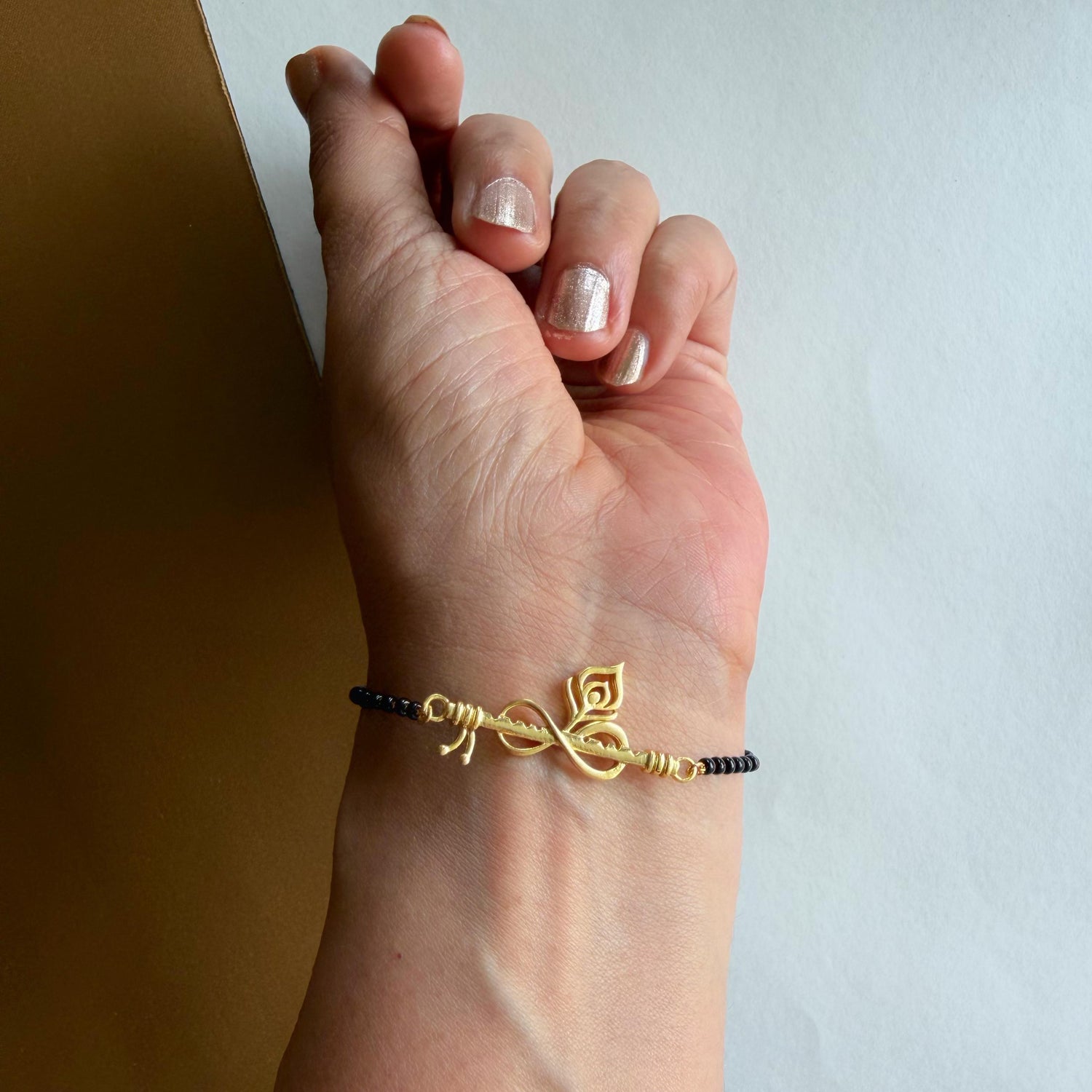 Women Forever Thakurji Love 22k Gold-plated Bracelet with Black Onyx