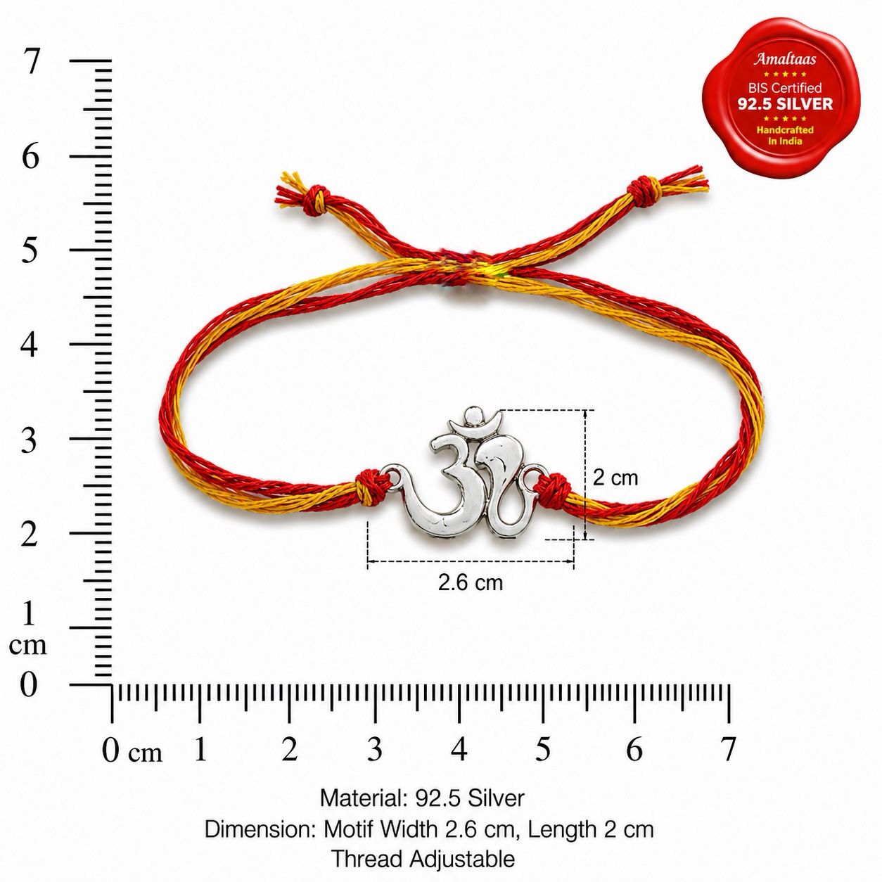 SILVER RAKHI - Subh Om Ganesha  92.5 Silver Rakhi