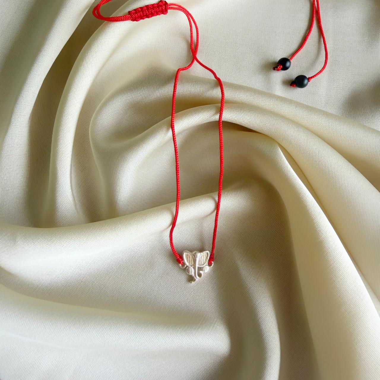 Ganpati Blessings 92.5 Silver Thread Necklace
