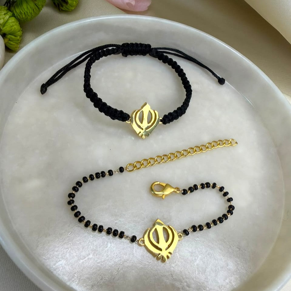Couple Khanda 22k Gold-plated Bracelet