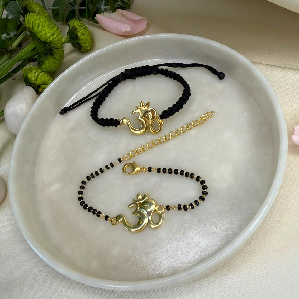 Couple Om Ganesh 22k Gold-plated Bracelet