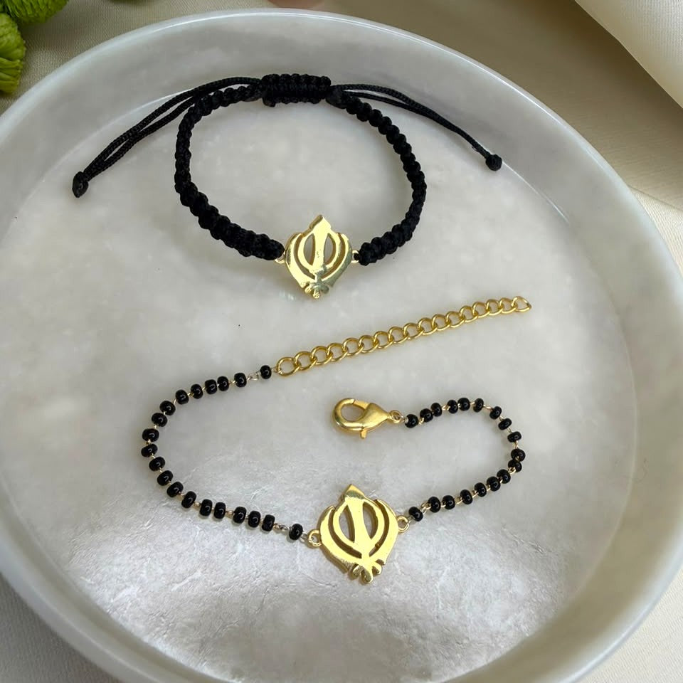 Couple Khanda 22k Gold-plated Bracelet