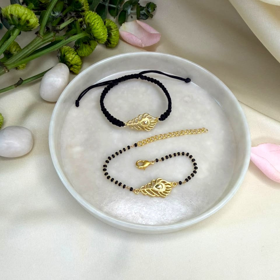 Couple Kanha Morpankh 22k Gold-plated Bracelet