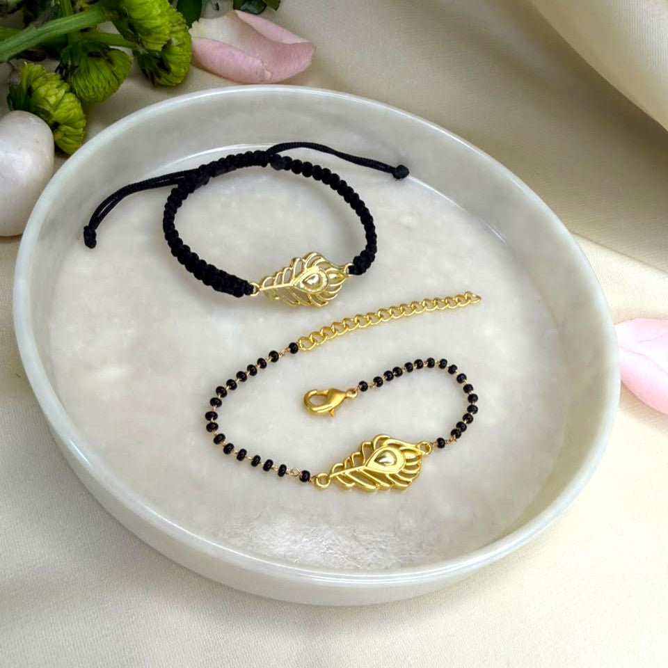Couple Kanha Morpankh 22k Gold-plated Bracelet