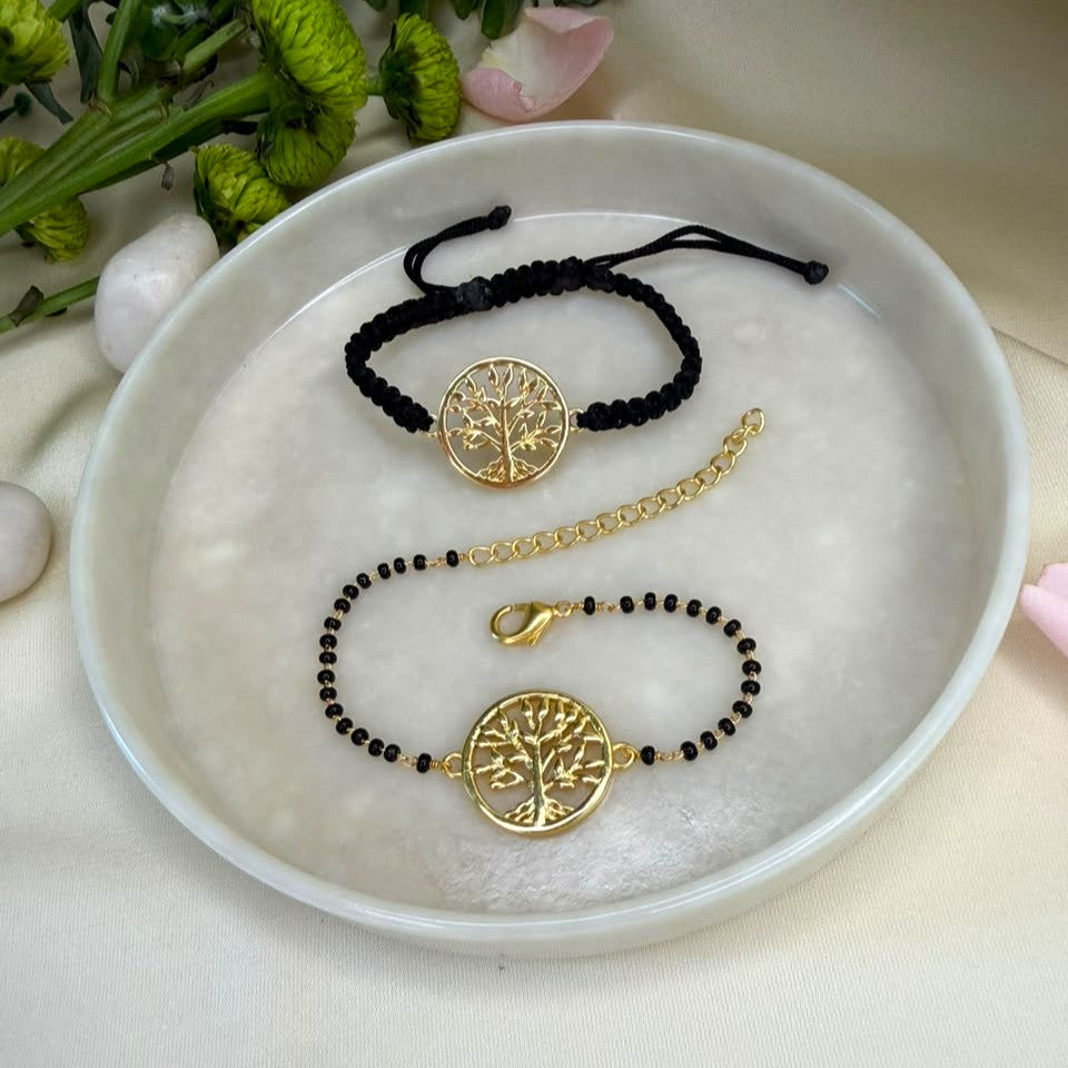 Couple Tree of Life 22k Gold-plated Bracelet