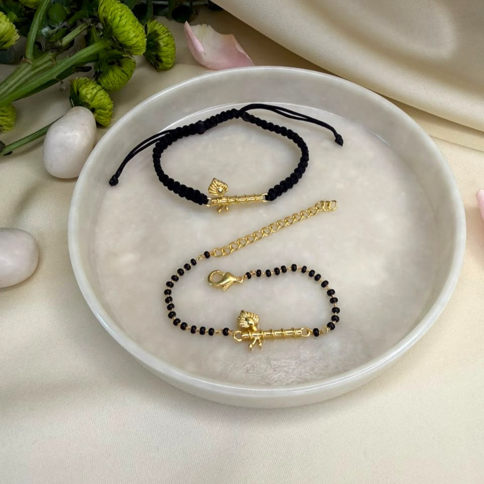 Couple Thakurji Bansuri 22k Gold-plated Bracelet