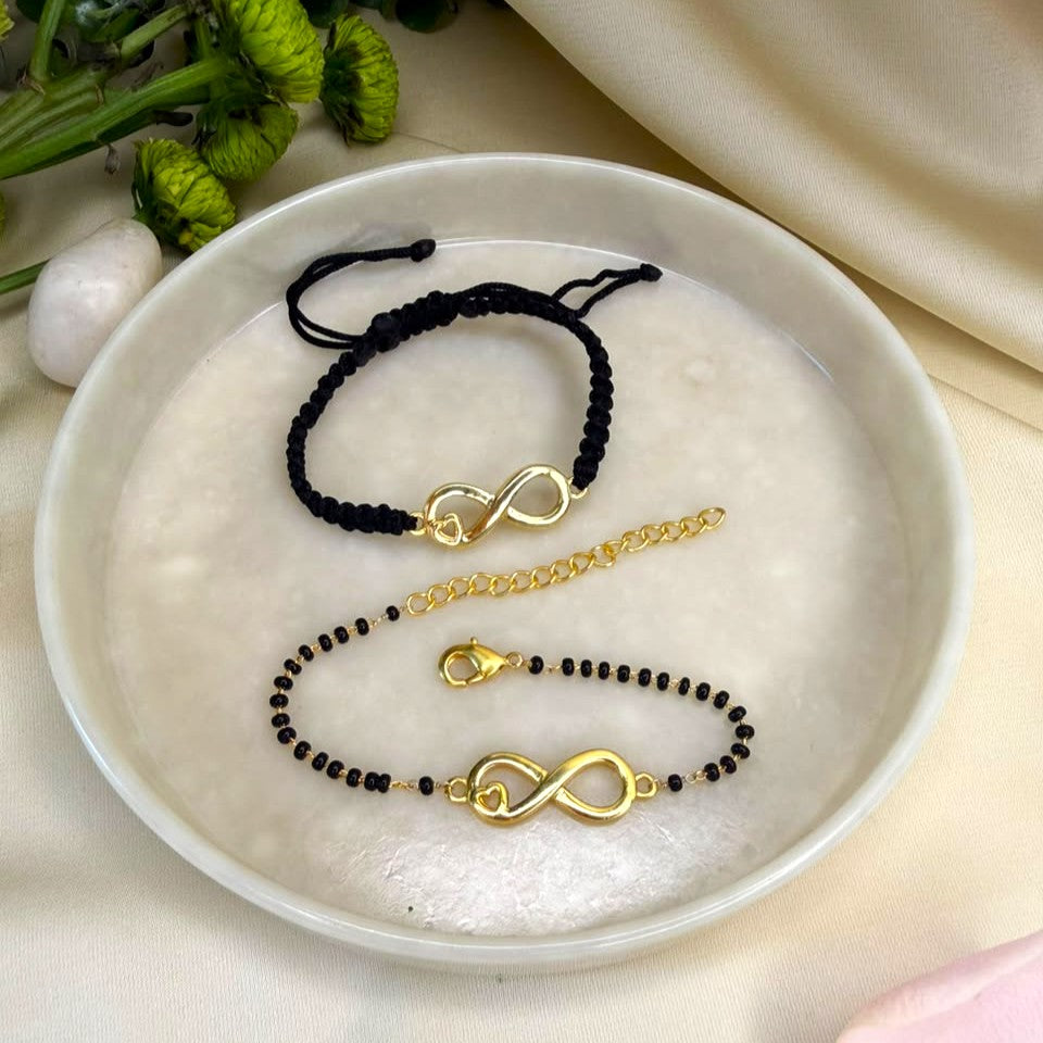 Couple Infinite Love 22k Gold-plated Bracelet