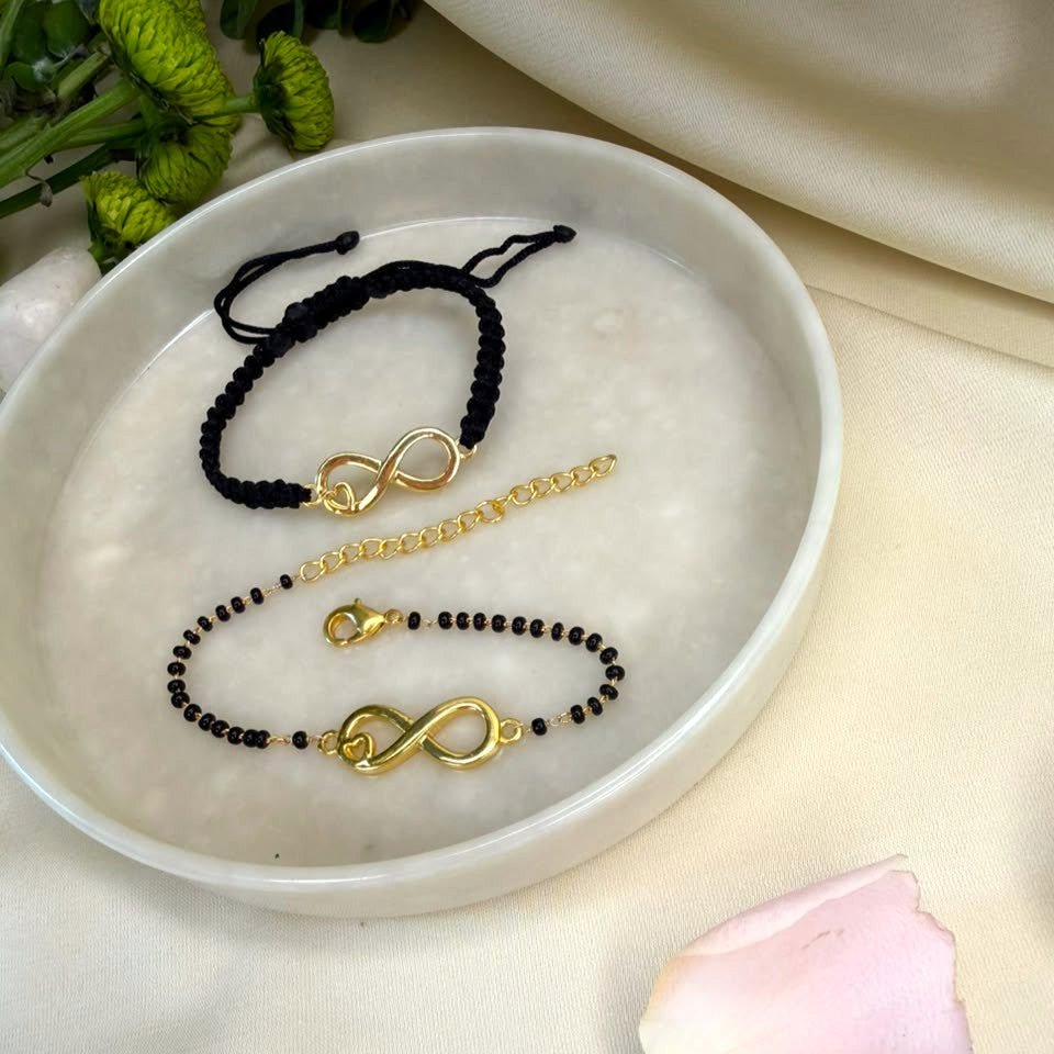 Couple Infinite Love 22k Gold-plated Bracelet