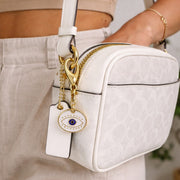 White Medallion Charm