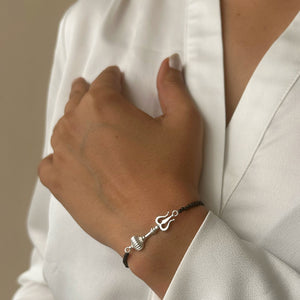 WOMAN - Shivastra 92.5 Silver Bracelet with Black Onyx Beads
