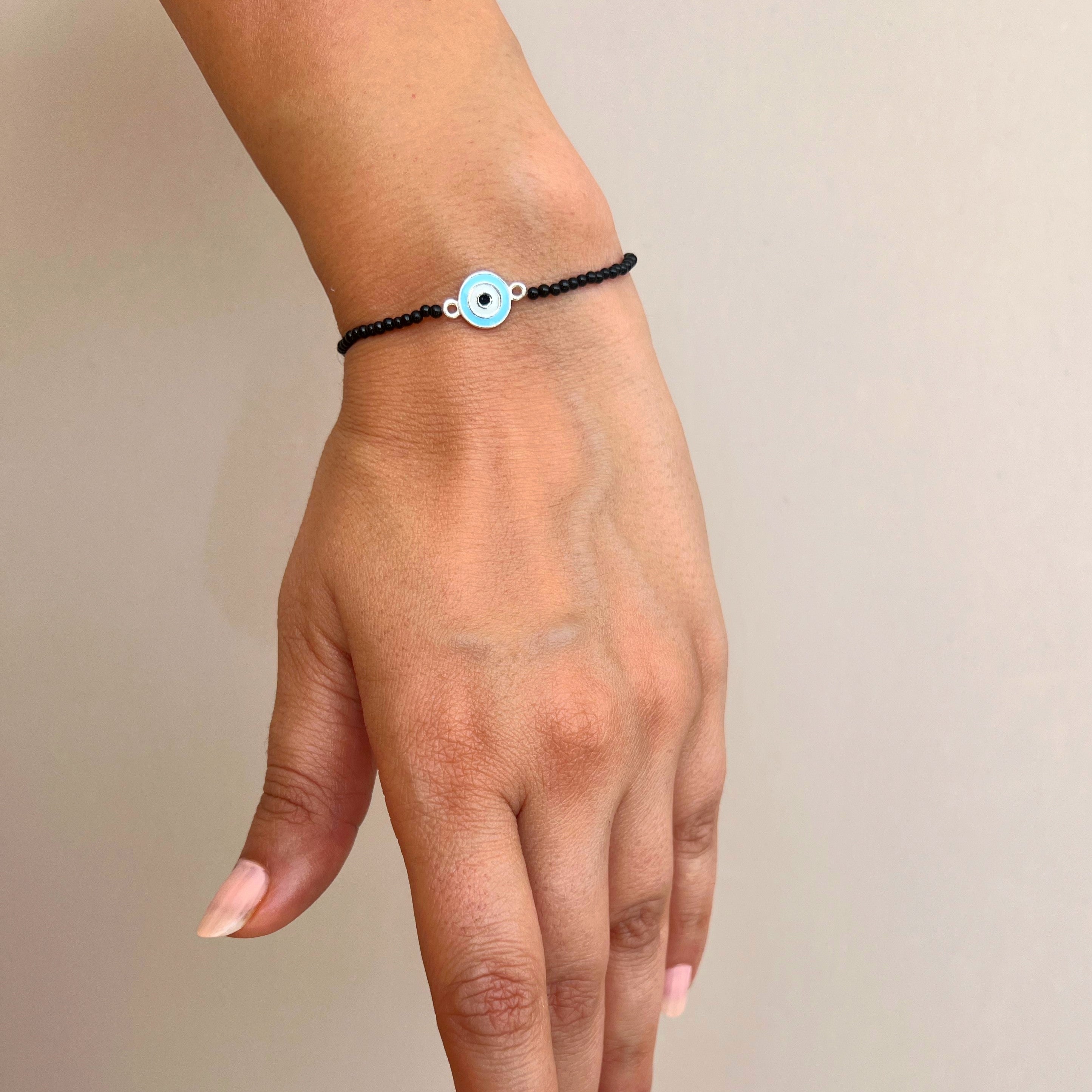 WOMEN - EvilEye BlackOnyx Nazar Guardian Silver Bracelet