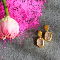 Woodsmoke Shine Rose Quartz Earring