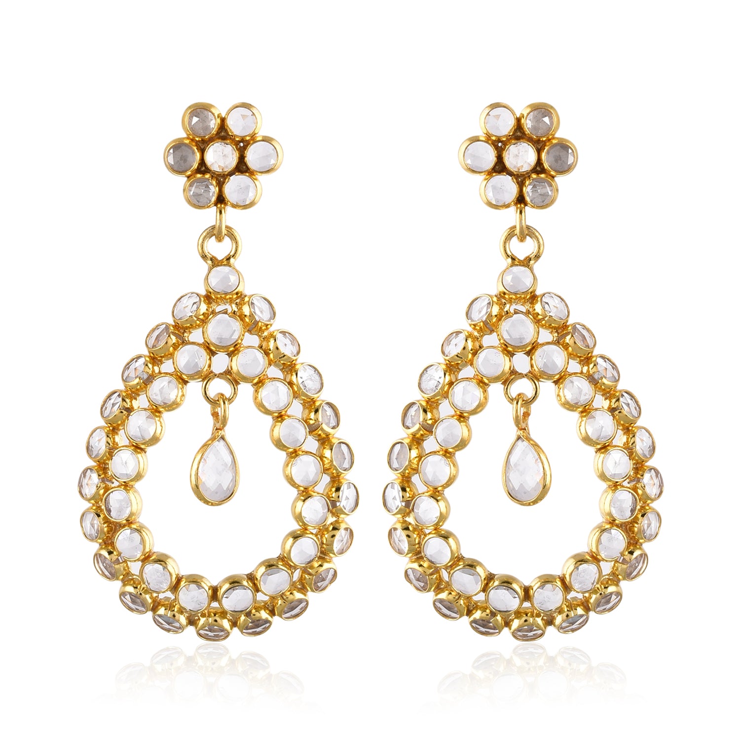 92.5 Silver Dress Up Doll Earring ( with 18k Gold Plated)