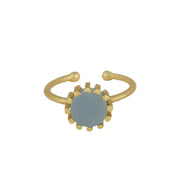 Moon Ring - Aqua Chalcedony