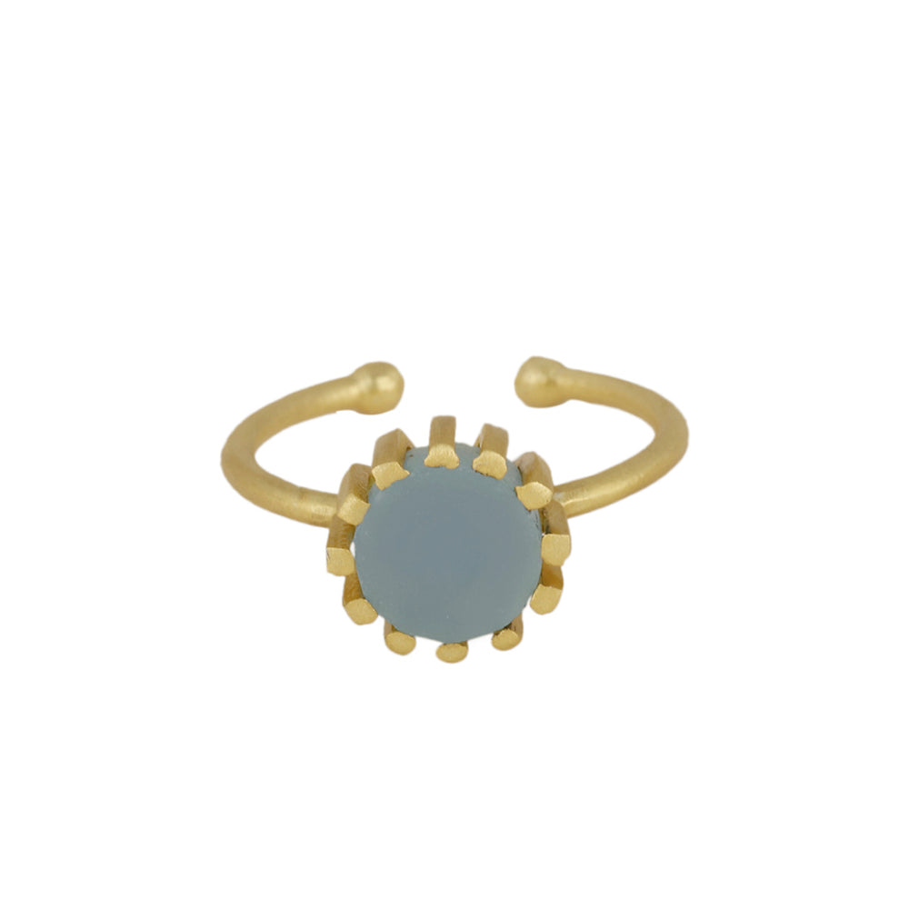 
            
                Load image into Gallery viewer, Moon Ring - Aqua Chalcedony
            
        