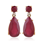 Ruby Pear and Round Brillant (with Diamond)