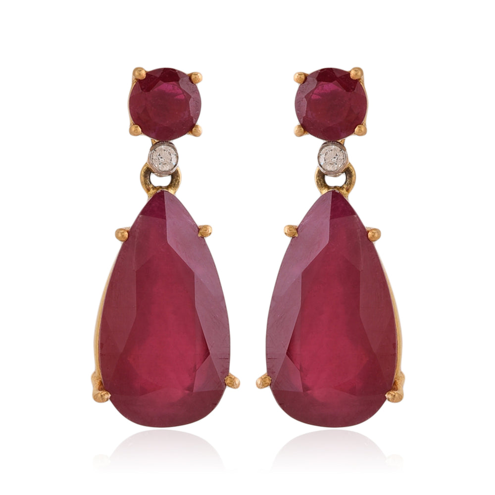 Ruby Pear and Round Brillant (with Diamond)