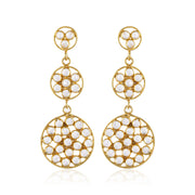 92.5 Silver Round Starry Earrings