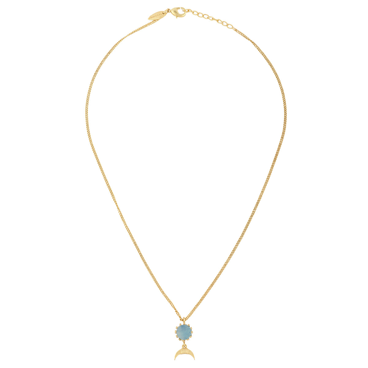 Moon Necklace - Aqua Chalcedony