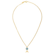 Moon Necklace - Aqua Chalcedony