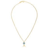 Moon Necklace - Aqua Chalcedony