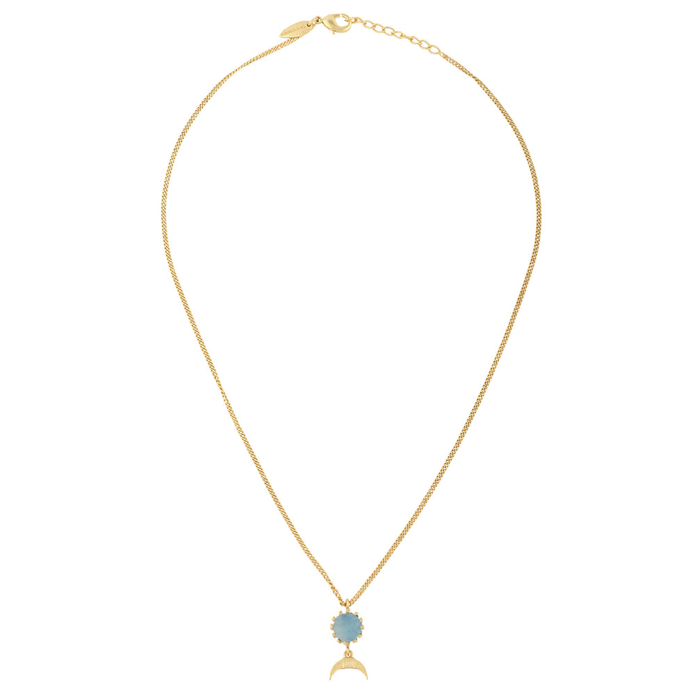 Moon Necklace - Aqua Chalcedony