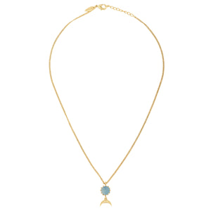 Moon Necklace - Aqua Chalcedony