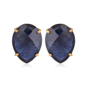 Blue Sapphire Pear Stud (Big)