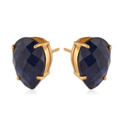 Blue Sapphire Pear Stud (Big)