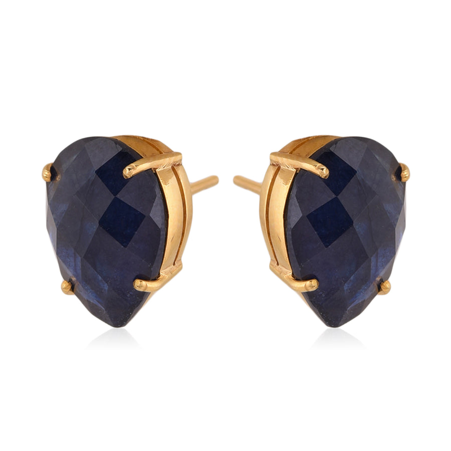 Blue Sapphire Pear Stud (Big)