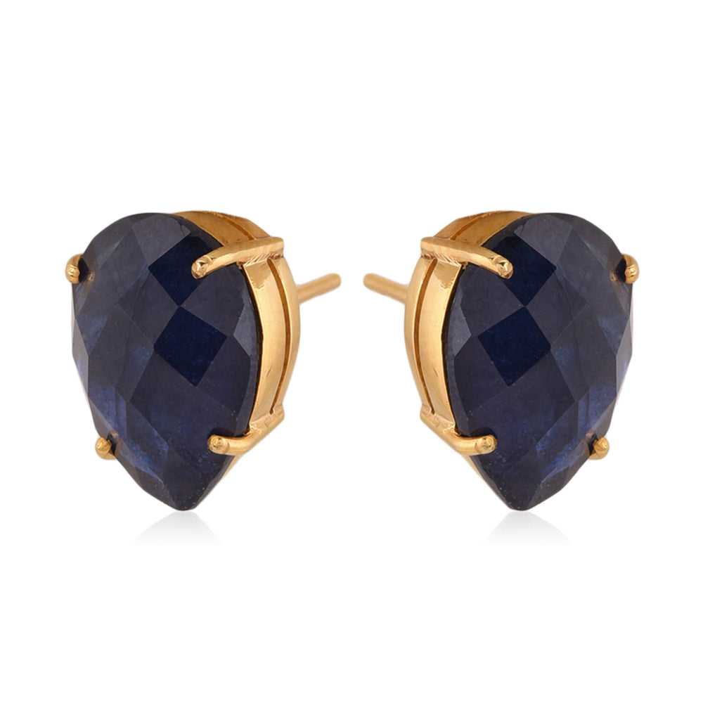 Blue Sapphire Pear Stud (Big)
